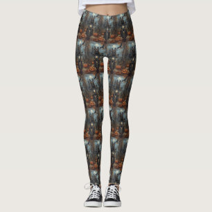 Legging Shepherd Belga Dirigindo Motocicleta Halloween Asc