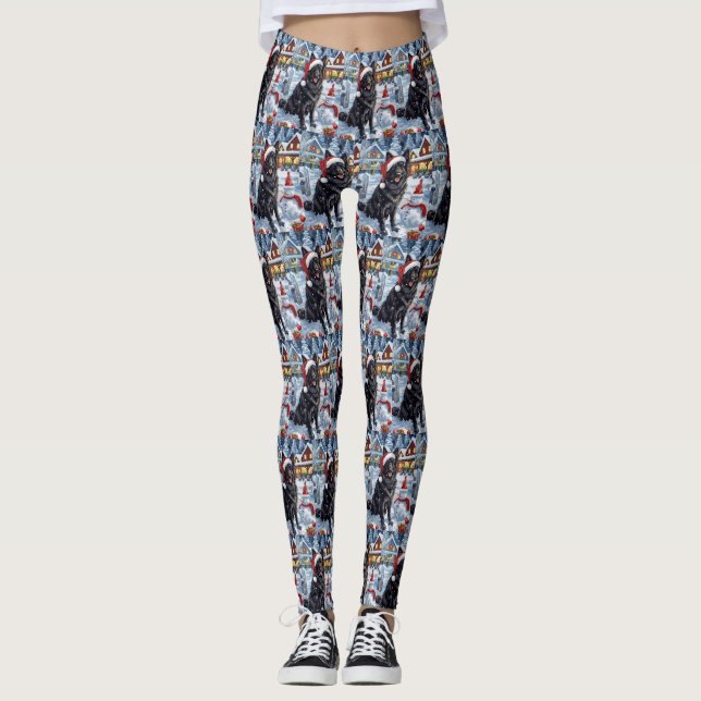 Legging Shepherd Dog Winter Wonderland Christmas (Frente)