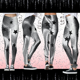 Legging Shimmer Sombra Moderna - Estrelas Negras Negras Ne