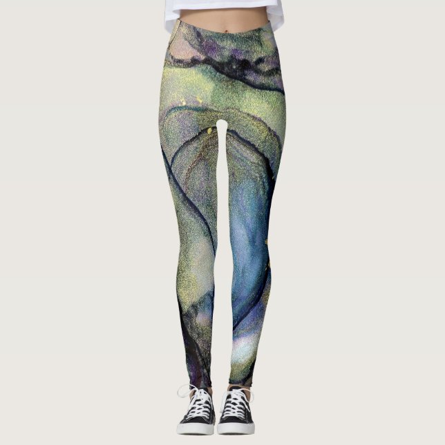 Legging Shimmery de Tinta Álcool abstrato (Frente)