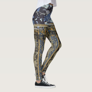 Legging Shortie floral oriental azul