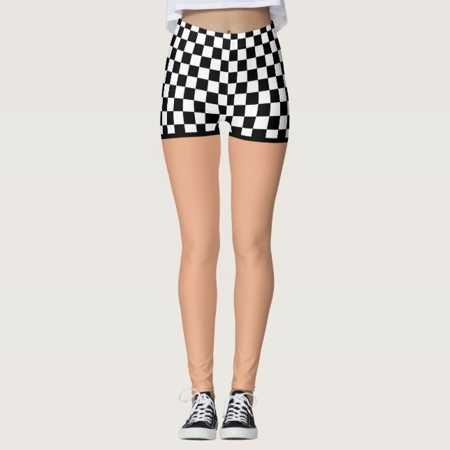 Legging Shorts Checkered da bandeira - luz (Frente)