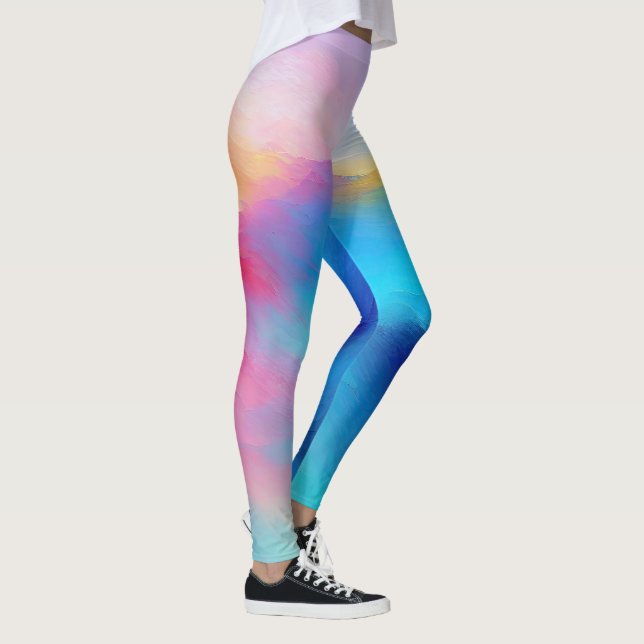 Legging "Shroudglen" Paisagem Rosa e Azul. (Direita)