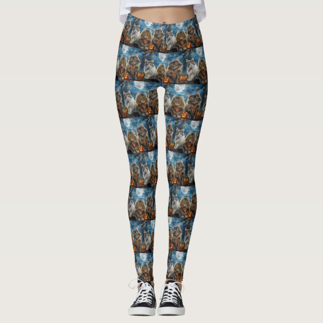 Legging Siberian Cat Halloween Spooky (Frente)