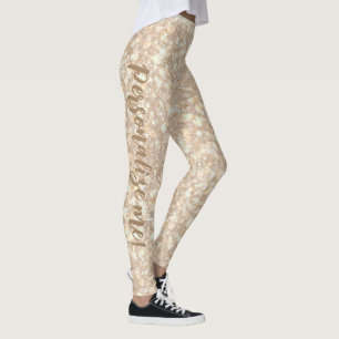 Legging Sifting Sand Peach Brown Glitter TEXTO PERSONALIZA