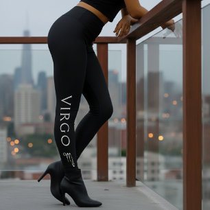 Legging Signo Zodiacal Virgem Prata Preto Astrologia Anive