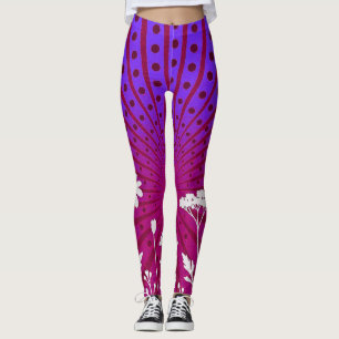 Legging silhueta de bolinhas radiantes em flor 