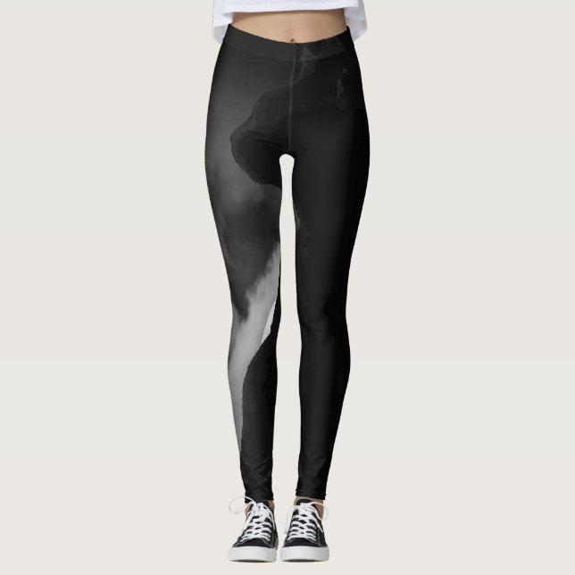 Legging Silhueta de Lua Gato Preto (Frente)