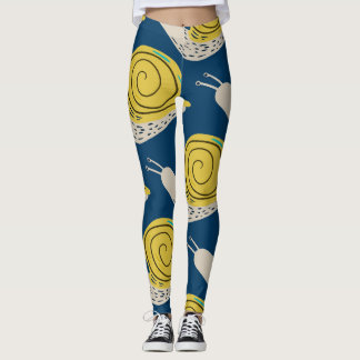 Legging Silhuetas de caracóis: padrão amarelo, rosa.
