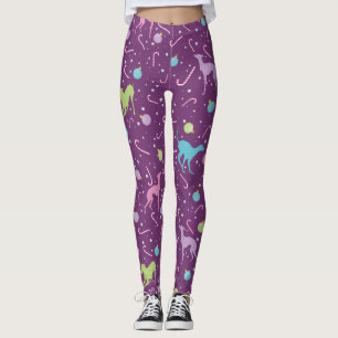 Legging Silhute de cão de galinha italiano Padrão de Nat