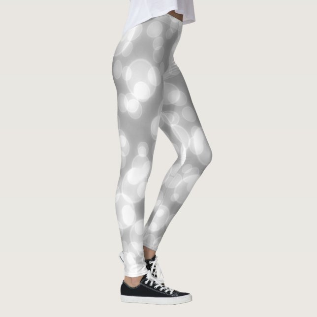 Legging Silver Glitter Faux Foil Bokeh (Direita)