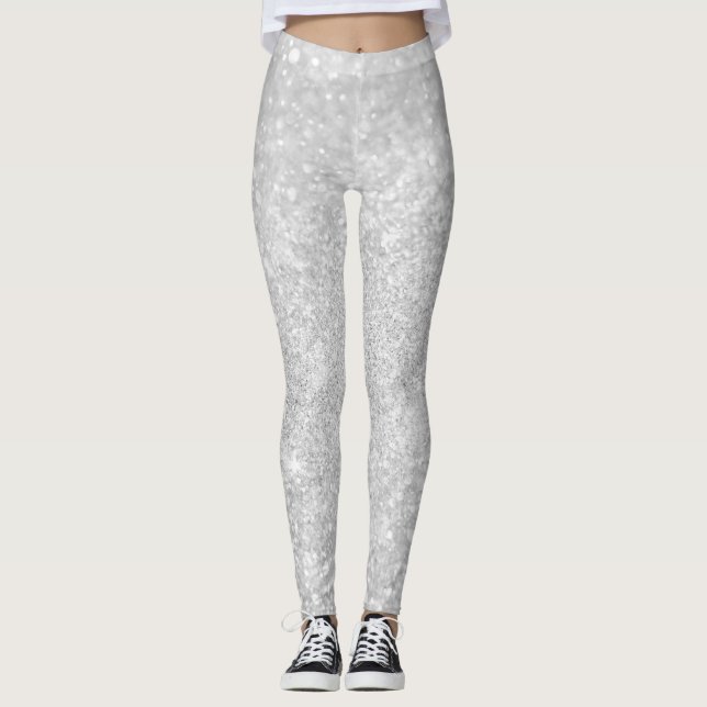 Legging Silver Glitter Shiny Sparkley (Frente)