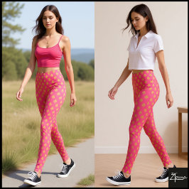 Legging Símbolo Clube Padrão Rosa Escuro