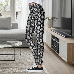 Legging Símbolo de Círculo de Entrelaçamento Celta Preto e