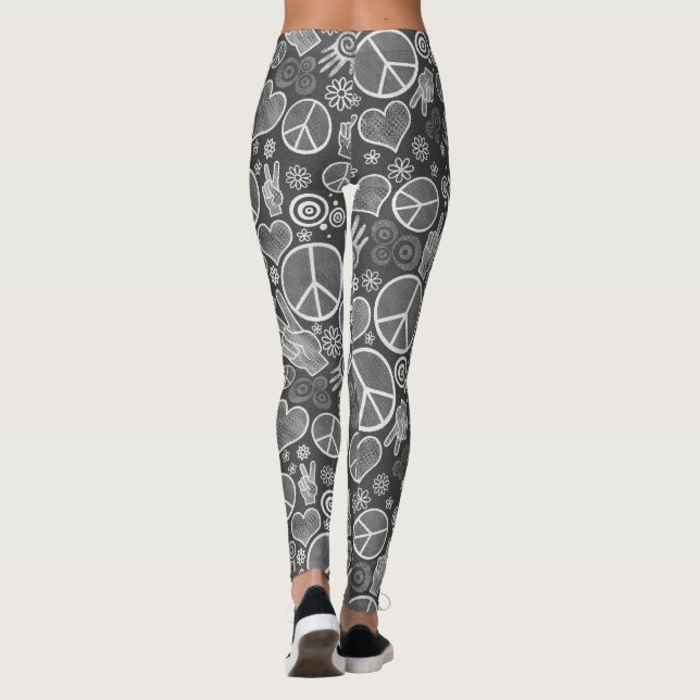 Legging Símbolo de Paz Hipster Pacifismo Sinal Design (Verso)