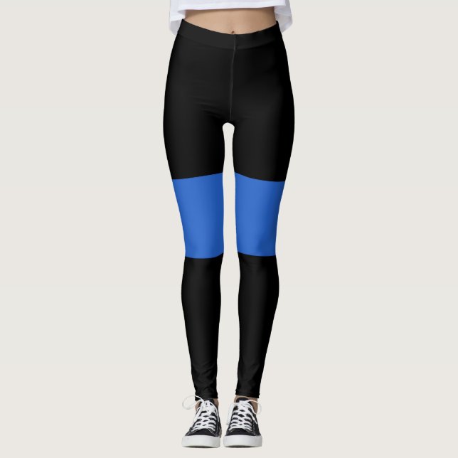 Legging Símbolo de solidariedade policial de bandeira azul (Frente)