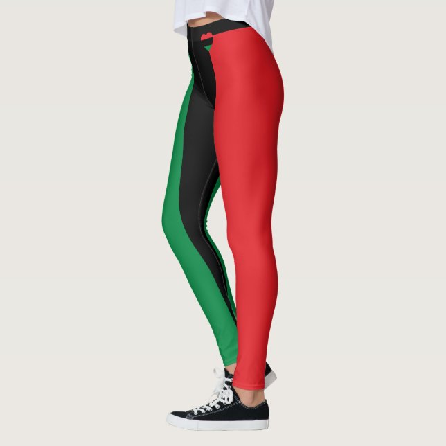 Legging Símbolo do Coração e Unia da Bandeira Pan-Africana (Esquerda)