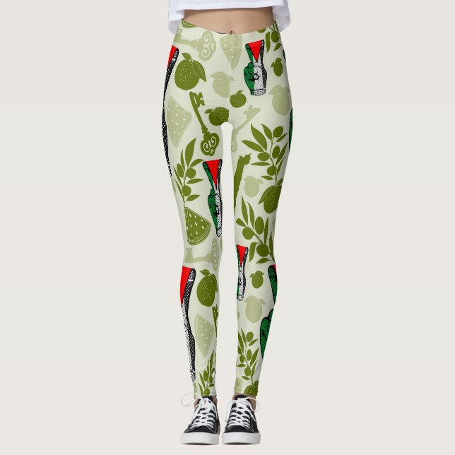 Legging Símbolo do Triângulo Vermelho da Resistência com S (Frente)
