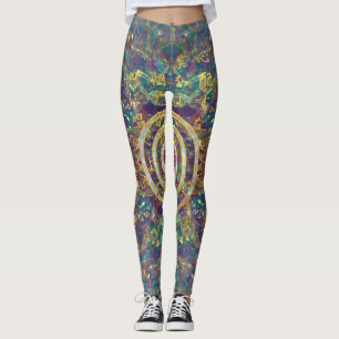 Legging Símbolo Dourado de Choku Rei e preceitos de Reiki