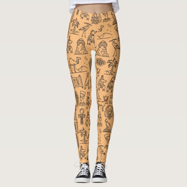 Legging Símbolo Hieroglífico Egípcio - Fundo (Frente)