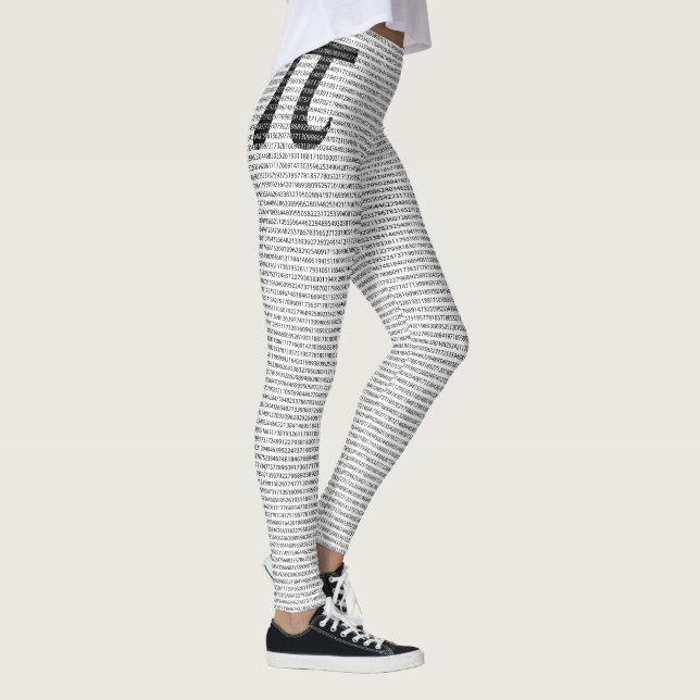 Legging Símbolo matemático original do número preto pi dia (Direita)