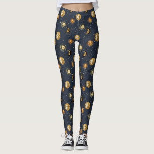 Legging Símbolos Astrológicos Cósmicos Navy Gold