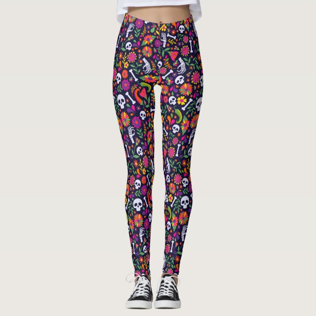 Legging Símbolos do Dia dos Mortos no México (Frente)