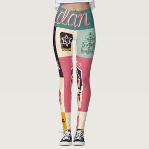 Legging Símbolos Ilustrados Retro-Cultura Da Jordânia