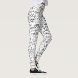 Legging Símbolos originais design preto e branco Domino