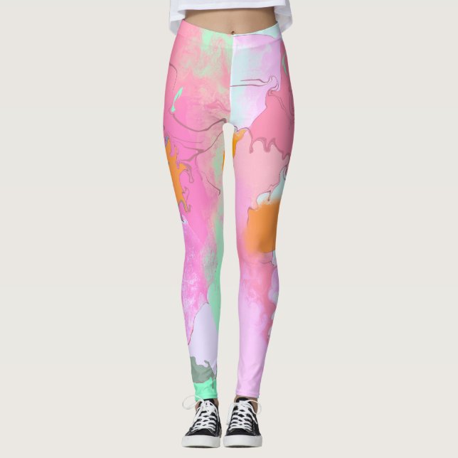 Legging Simetria oriental psicodélica Abstrato Art (Frente)