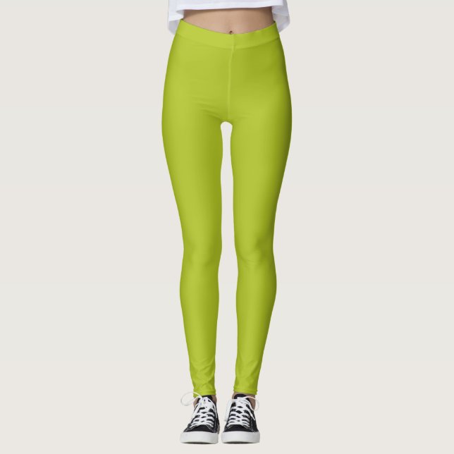 Legging Simples e simples verdes limões (Frente)