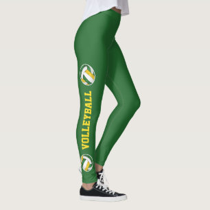Legging simples volicola verde de ouro com uma perna girad