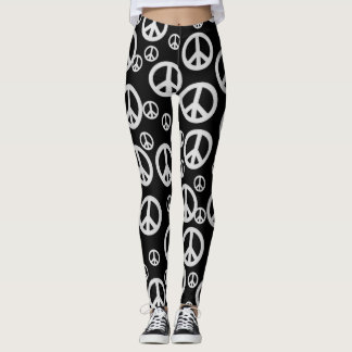 Legging Sinais de paz preto e branco