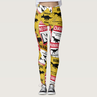 Legging Sinais de precaução do dinossauro