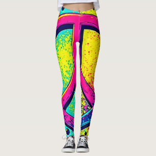 Legging Sinal de Paz Retro Colorido