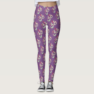 Legging Sinal do OM, caneleiras do costume da meditação