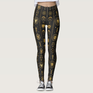 Legging Sinal do Zodíaco Ouro Preto (1)