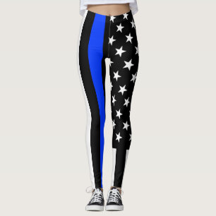 Legging Sinalizador da Polícia de Linha Azul-Fino