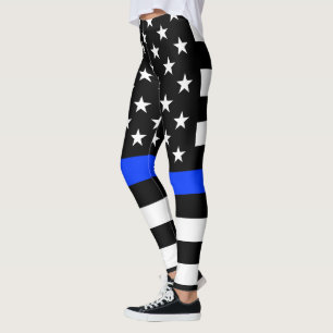 Legging Sinalizador da Polícia de Linha Azul-Fino