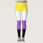 Legging Sinalizador de Orgulho Não Binário<br><div class="desc">As pessoas não binárias podem identificar dois ou mais gêneros; sem sexo; deslocação entre gêneros ou com uma identidade de gênero variável; ou ser um terceiro gênero ou outro, uma categoria que inclui aqueles que não colocam um nome em seu sexo. Cada cor de stripe representa diferentes tipos de identidades...</div>
