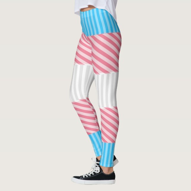 Legging Sinalizador do Abstrato Transgender Pride Stripe F (Esquerda)