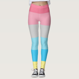 Legging Sinalizador do Genderflux Cor-de-rosa Cinza azul e