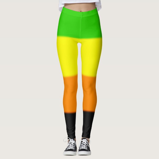 Legging Sinalizador do Orgulho Aromântico de Queda (Frente)
