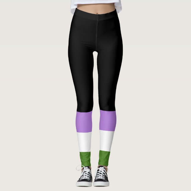 Legging Sinalizador do Orgulho do Genderqueer (Frente)