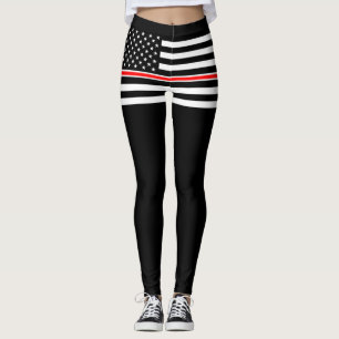 Legging Sinalizador fino da linha vermelha: Memorial do he