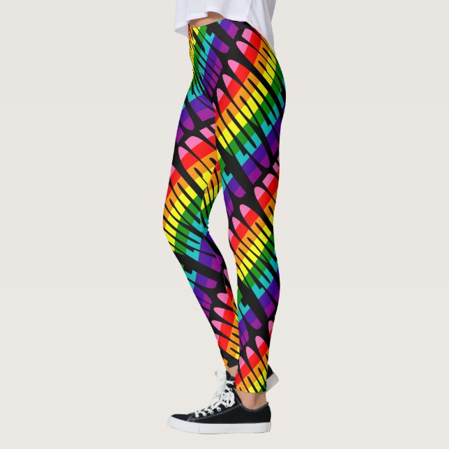 Legging Sinalizador LGBT Arco-Íris Tipografia Funny Orgulh (Esquerda)