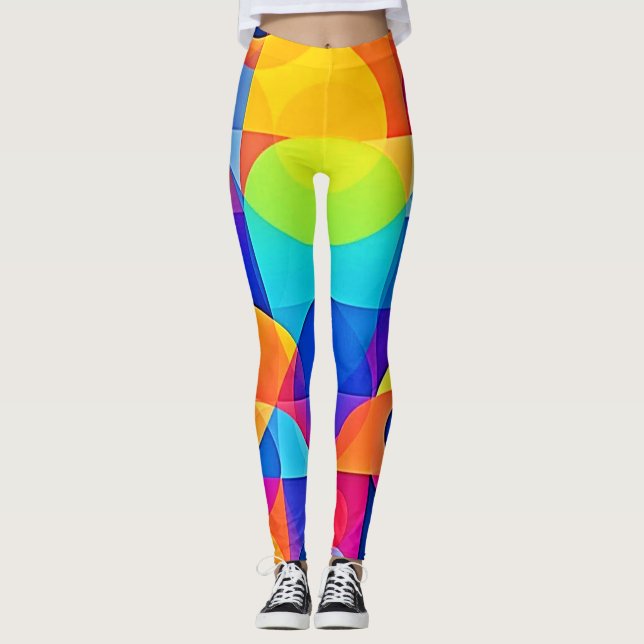 Legging Sinfonia Geométrica de Cores (Frente)