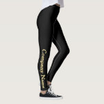 Legging Site do nome da empresa personalizada negra<br><div class="desc">Crie o seu próprio ouro falso personalizado, elegante em programas de tipografia negra, negócios / empresa / evento / site / escola / equipe / nome do clube, chic, na moda, respirável, costura manual, mulheres cheio longa de moda de viagem de exercícios esportivos ioga ginástica com calças de leggings, que...</div>