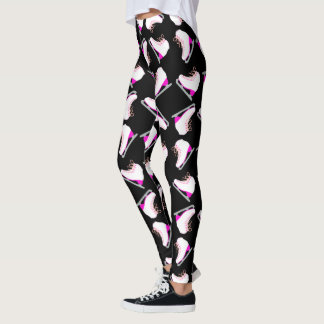 Legging Skates De Gelo Padrões Rosa Figura A Pele