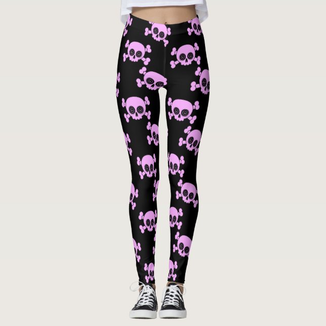 Legging Skulls Rosa Girly (Frente)